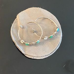 Ipolita precious stone sterling silver hoops